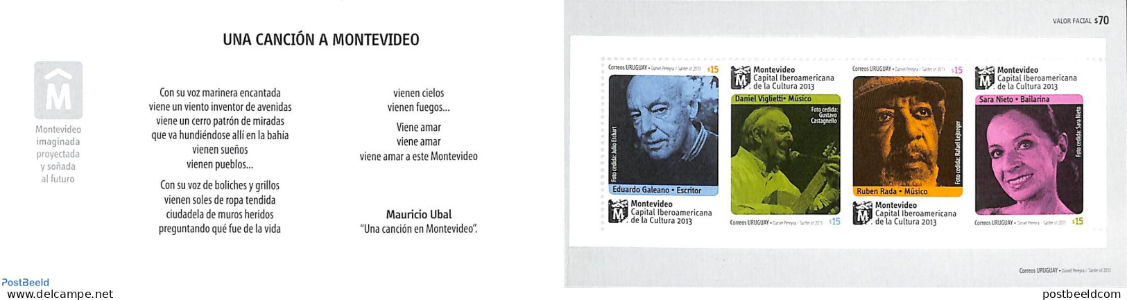 Uruguay 2013 Montevideo I=Iberoamerican Cultural Capital 4v In Booklet, Mint NH, Performance Art - Dance & Ballet - Mu.. - Tanz