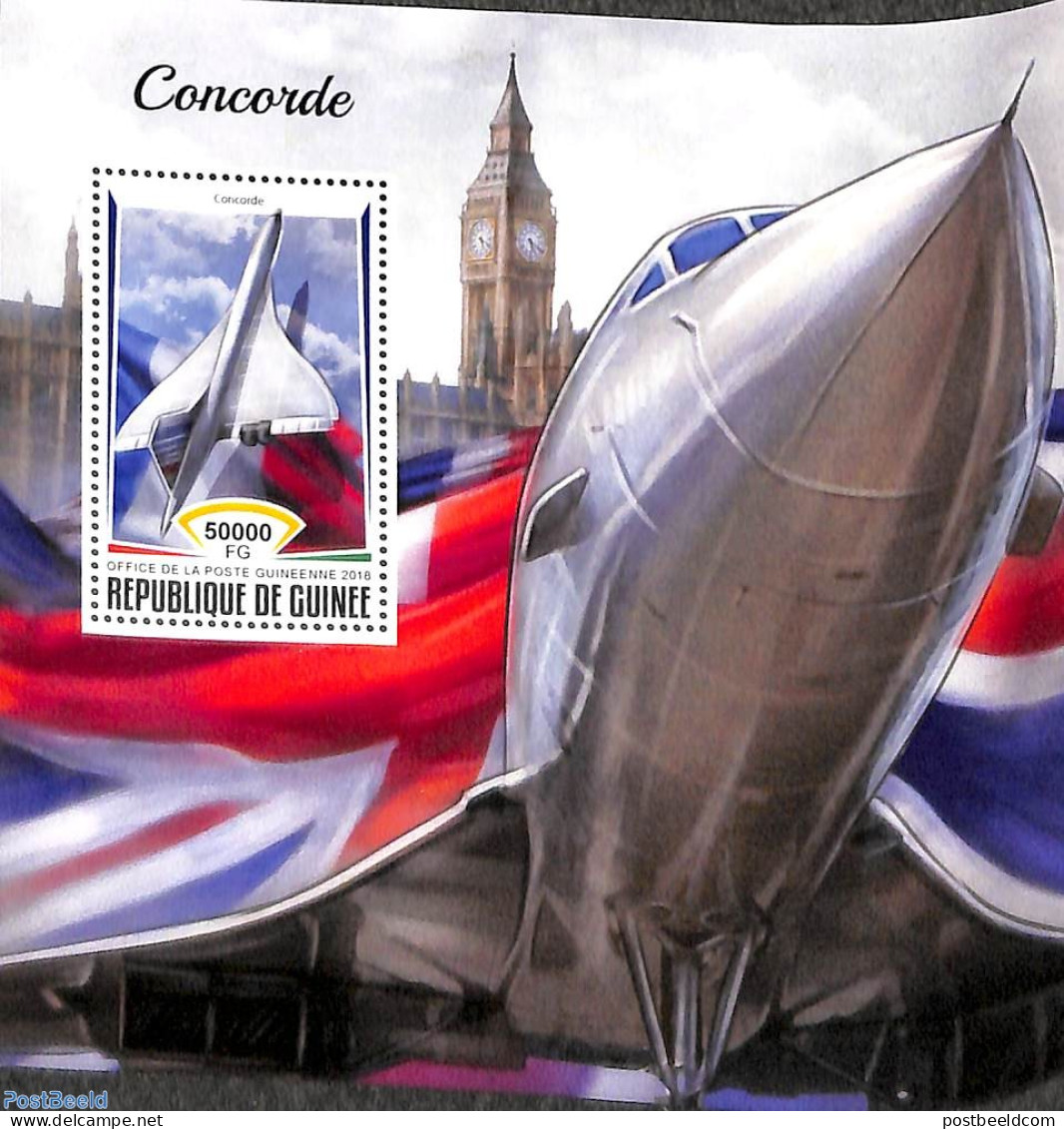 Guinea, Republic 2018 Concorde S/s, Mint NH, Transport - Concorde - Aircraft & Aviation - Concorde