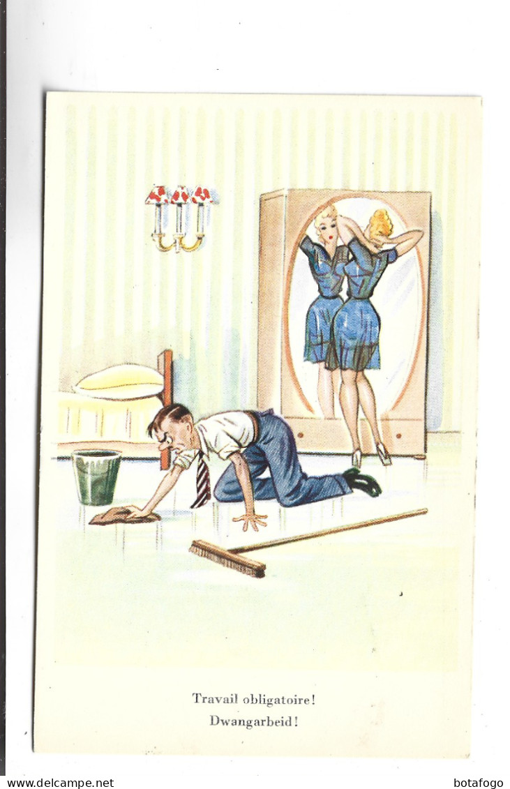 CPA ILLUSTREE  TRAVAIL OBLIGATOIRE - Humor