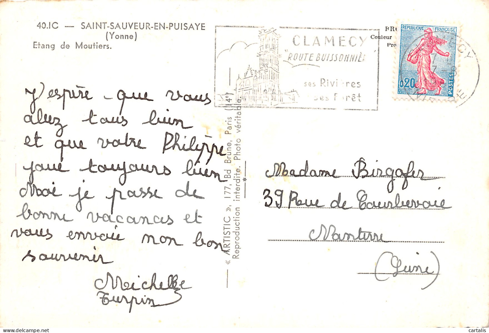 89-SAINT SAUVEUR EN PUISAYE-N°3734-B/0135 - Saint Sauveur En Puisaye