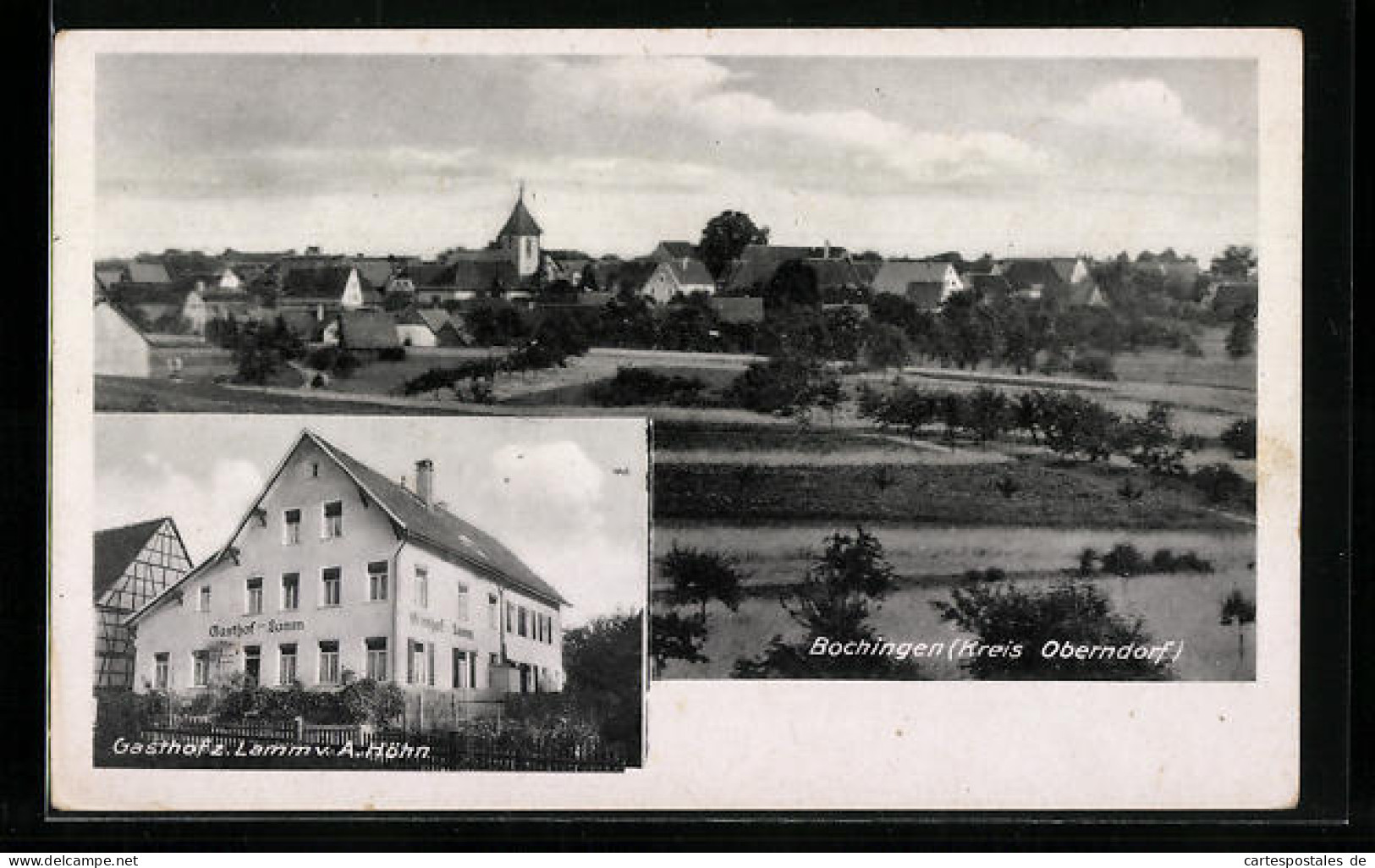 AK Bochingen /Kr. Oberndorf, Ortsansicht Aus Der Vogelschau, Gasthof Zum Lamm A. Höhn  - Altri & Non Classificati