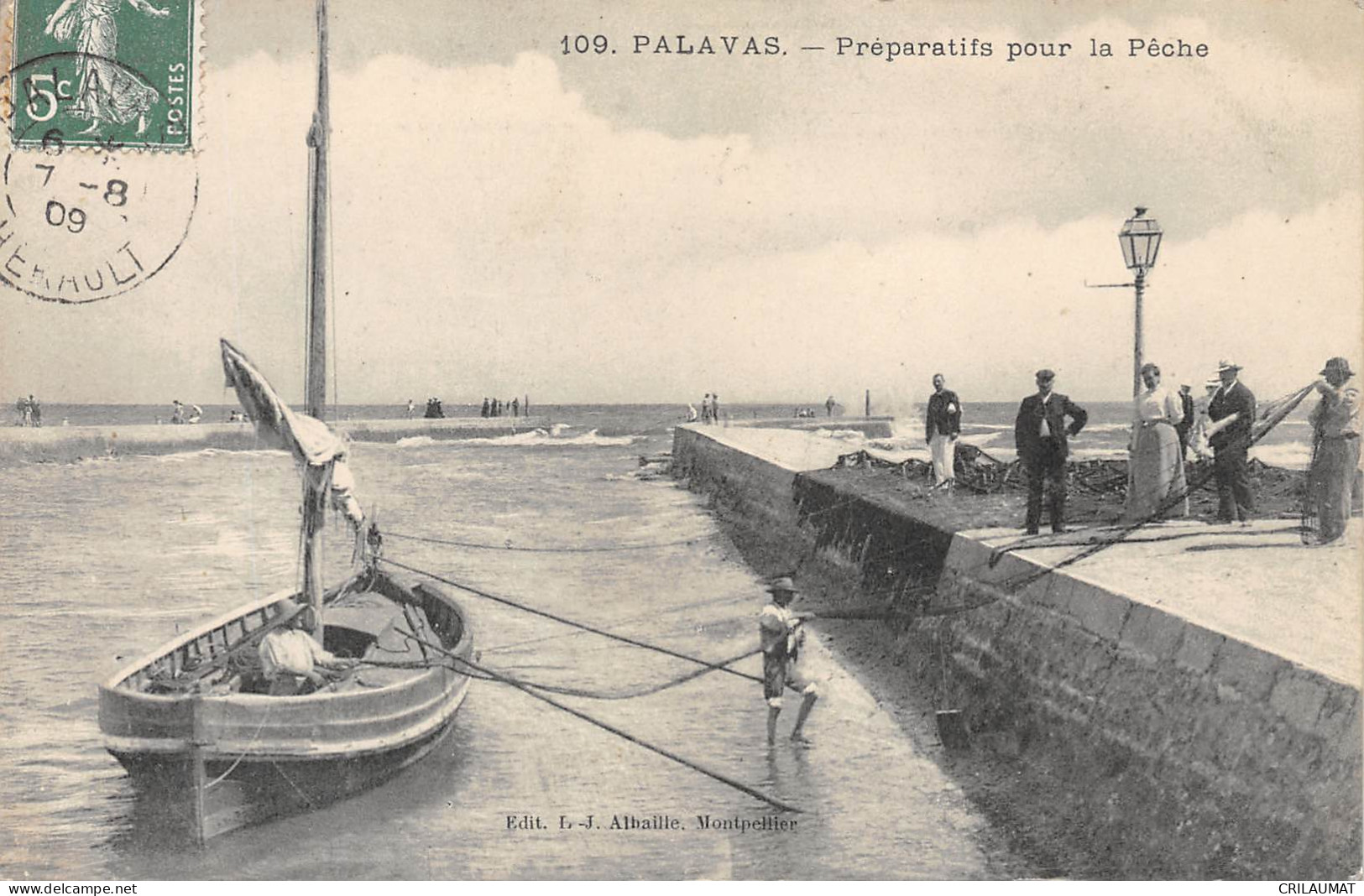 34-PALAVAS-Preparatifs Pour La Peche-N 6004-F/0239 - Palavas Les Flots