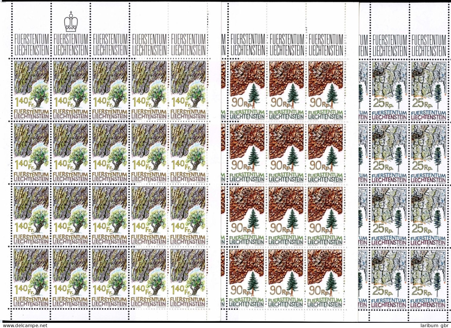 Liechtenstein 913-915 Postfrisch Als Kleinbögen, Bäume #IG967 - Other & Unclassified