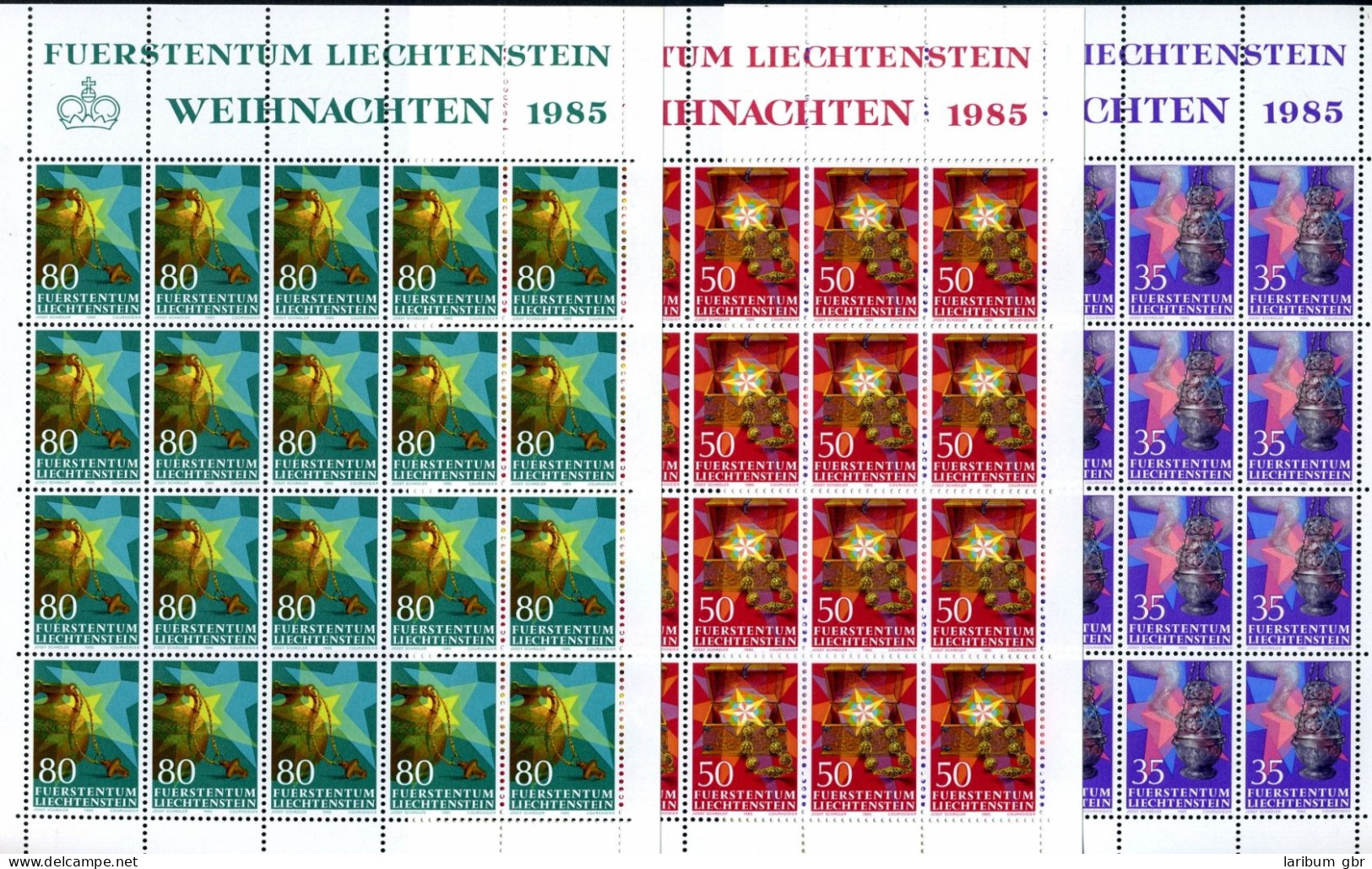 Liechtenstein 884-886 Postfrisch Als Kleinbögen, Weihnachten #IG979 - Other & Unclassified