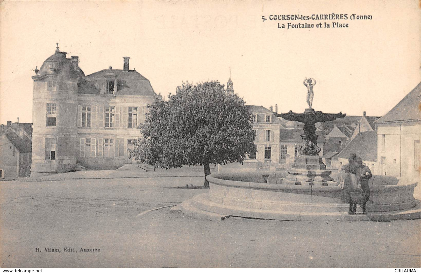 89-COURSON LES CARRIERES-la Fontaine Et La Place-N 6005-E/0017 - Courson-les-Carrières