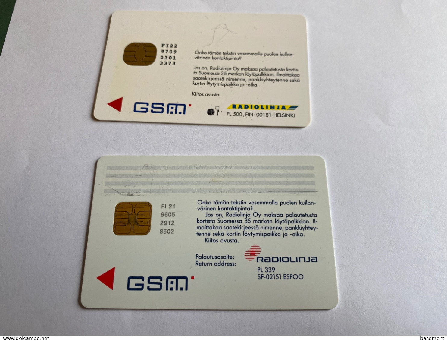 - 1 - Finland GSM Radiolinja 2 Different Cards - Finlande