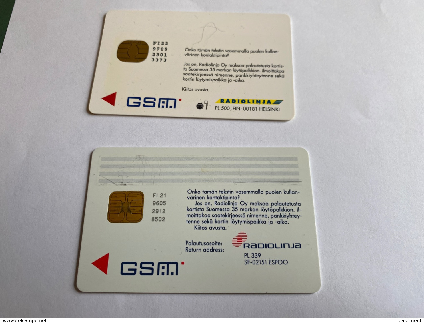 - 1 - Finland GSM Radiolinja 2 Different Cards - Finlandia