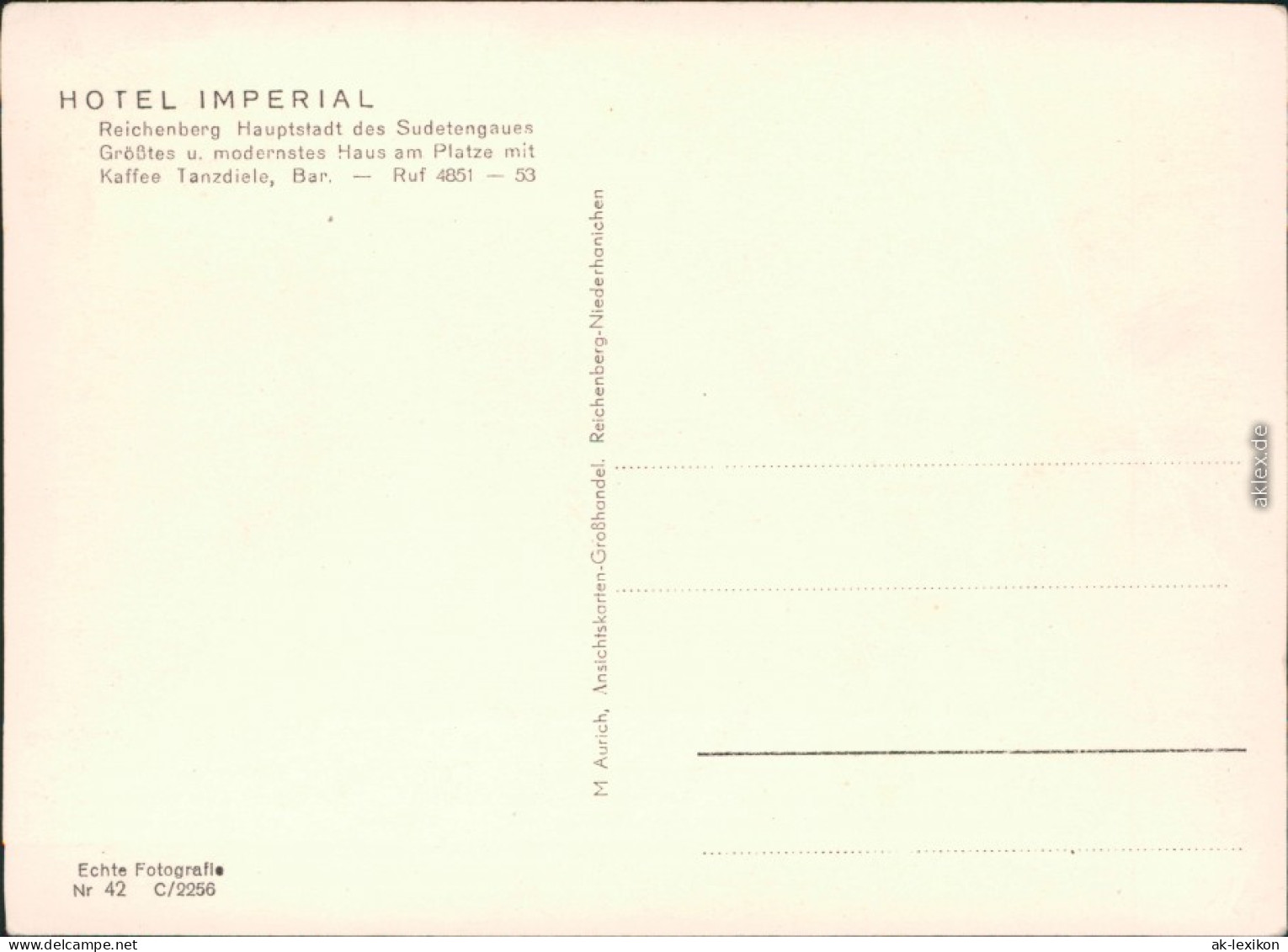 Ansichtskarte Region Reichenberg Straßenpartie Am Hotel Imperial 1939  - Tschechische Republik