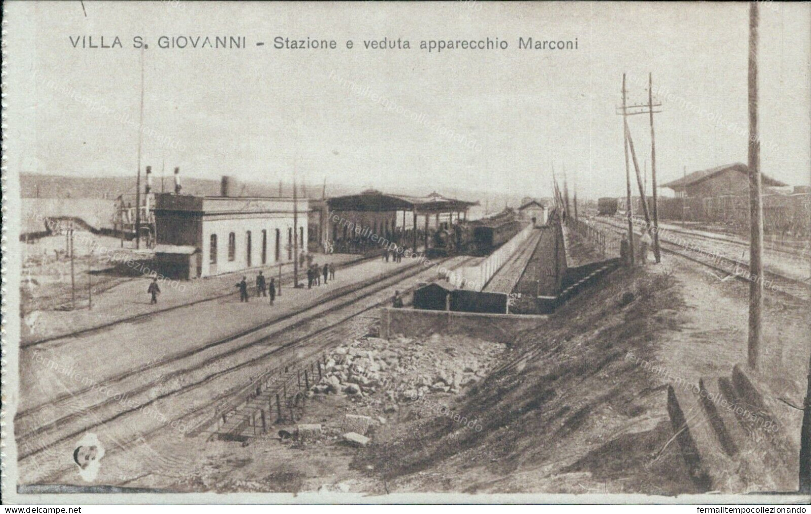 Cp513 Cartolina Villa S.giovanni Stazione  Apparecchio Marconi Reggio Calabria - Reggio Calabria