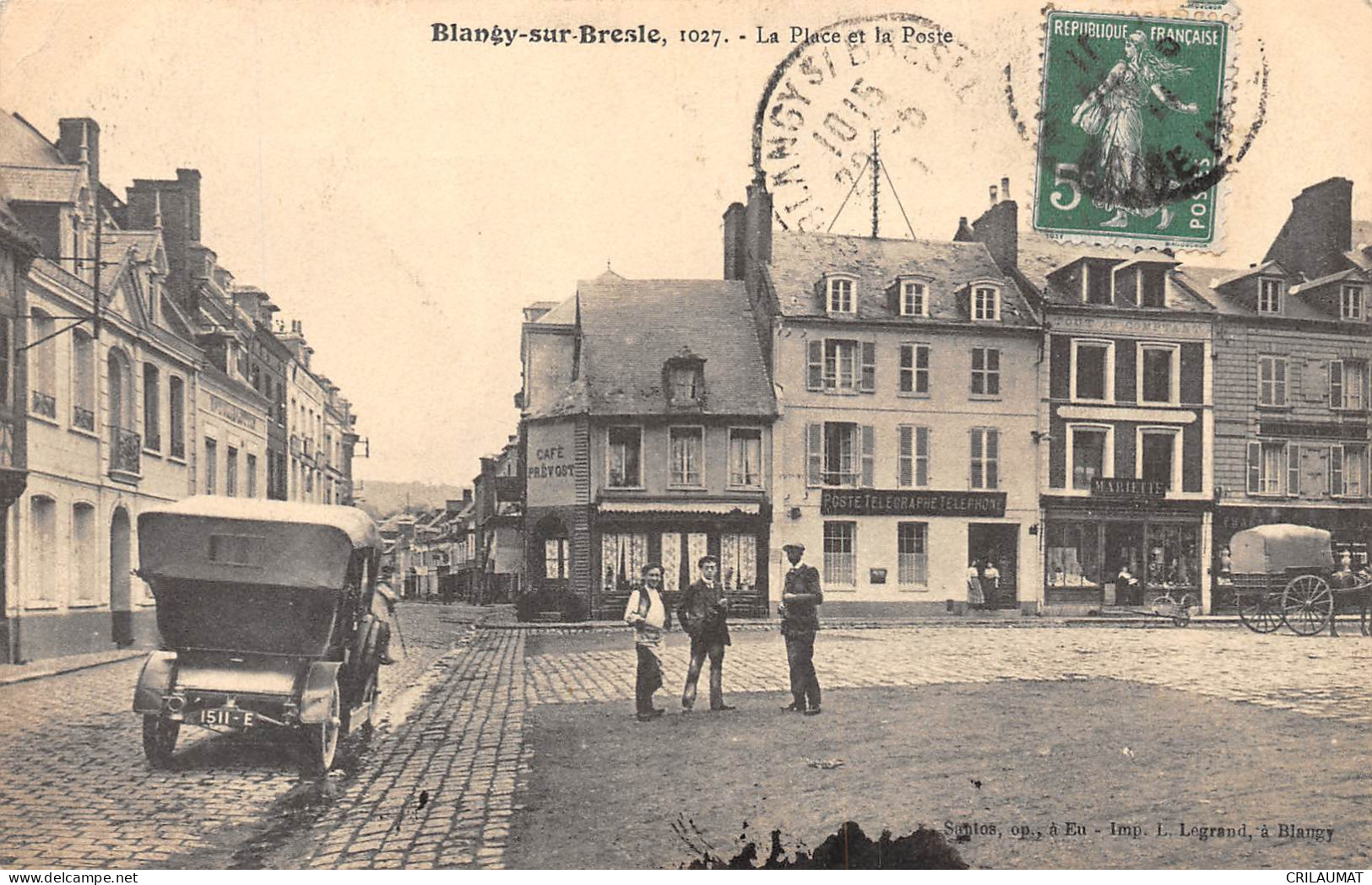 76-BLANGY SUR BRESLE-La Place Et La Poste-N 6006-C/0375 - Blangy-sur-Bresle
