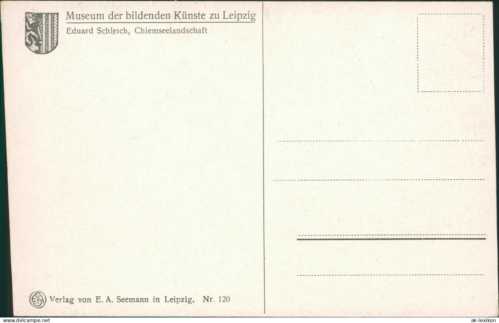  Künstlerkarte: Gemälde / Kunstwerke - Chiemseelandschaft - Eduard Schleich 1913 - Pittura & Quadri