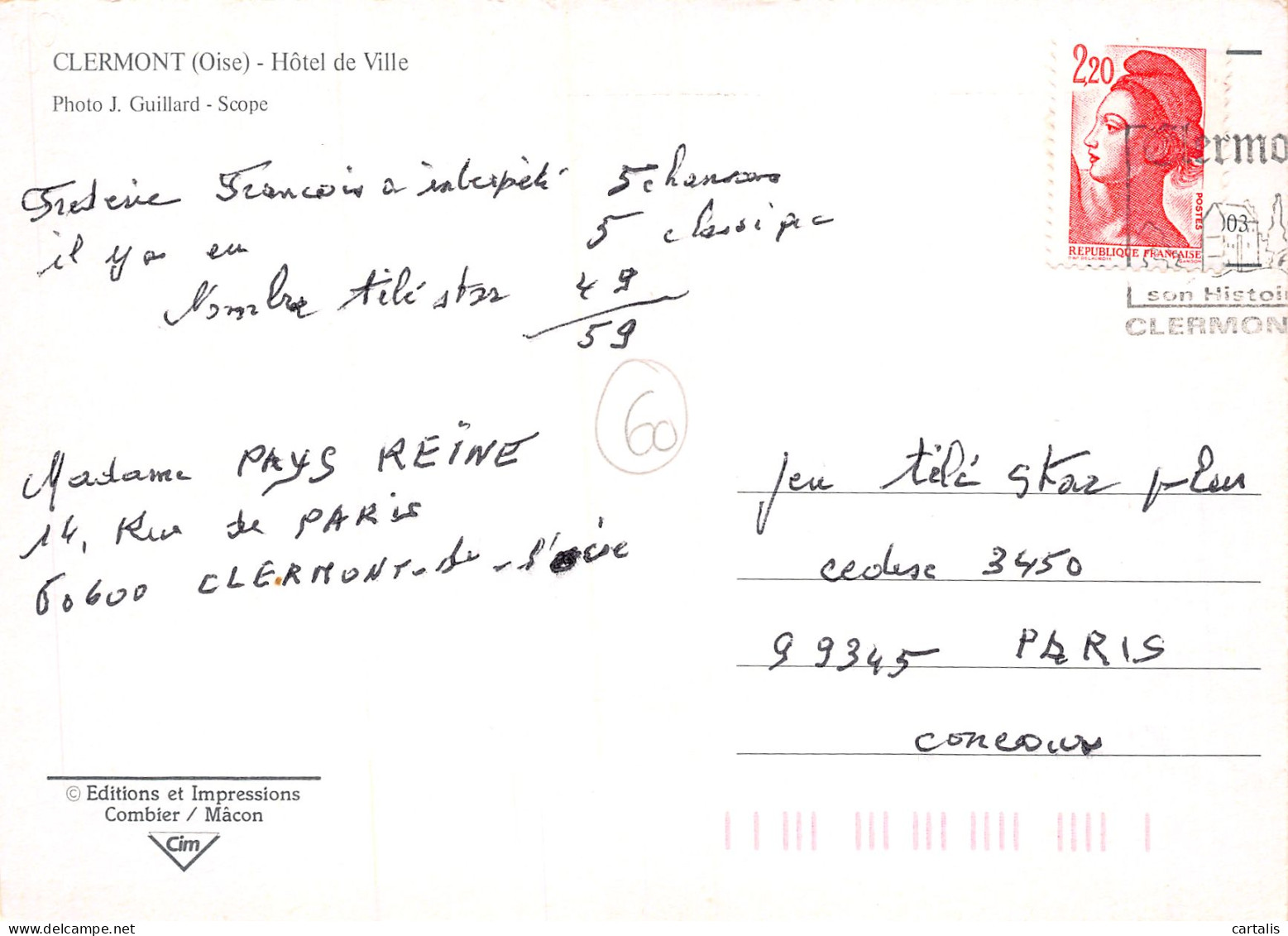 60-CLERMONT DE LOISE-N°3740-C/0317 - Clermont