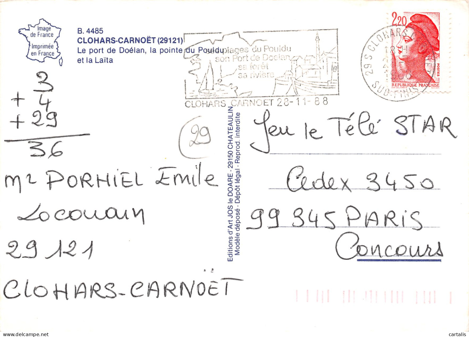 29-CLOHARS CARNOET-N°3740-B/0113 - Clohars-Carnoët