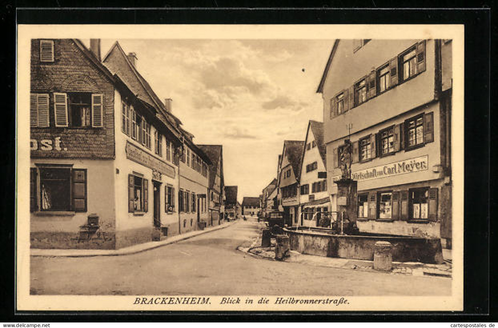 AK Brackenheim, Heilbronnerstrasse Mit Gasthaus V. Carl Meyer  - Heilbronn