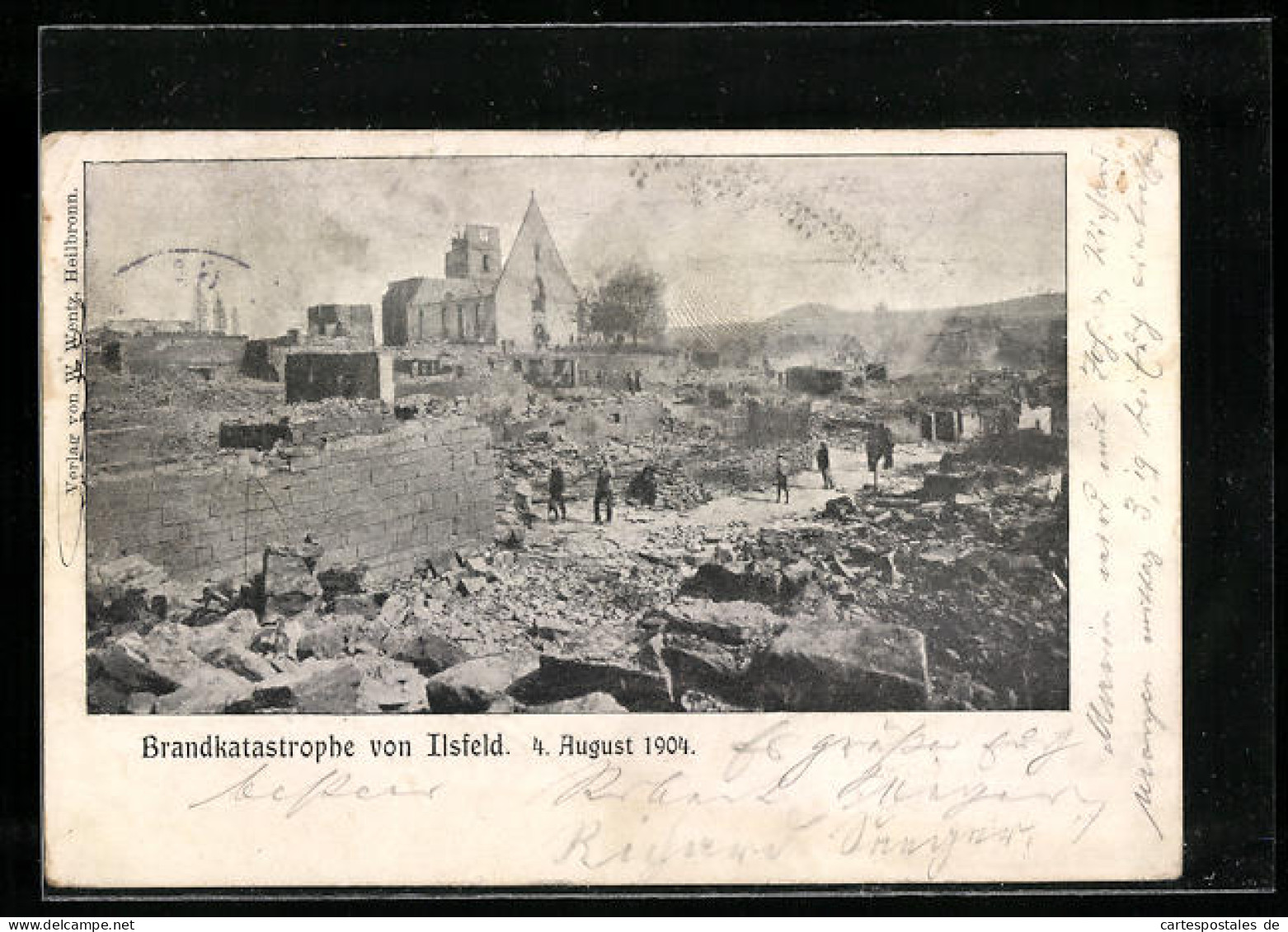 AK Ilsfeld, Brand-Katastrophe Vom 4. August 1904  - Rampen