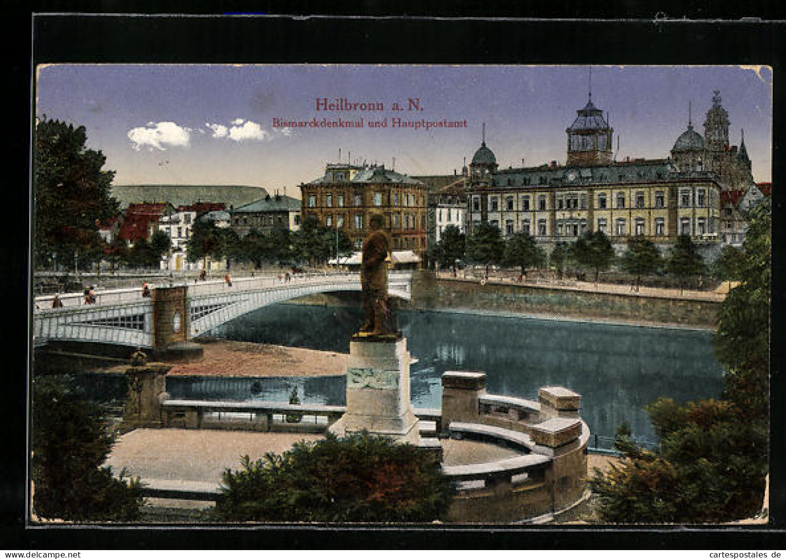 AK Heilbronn, Bismarckdenkmal Und Hauptpostamt  - Heilbronn