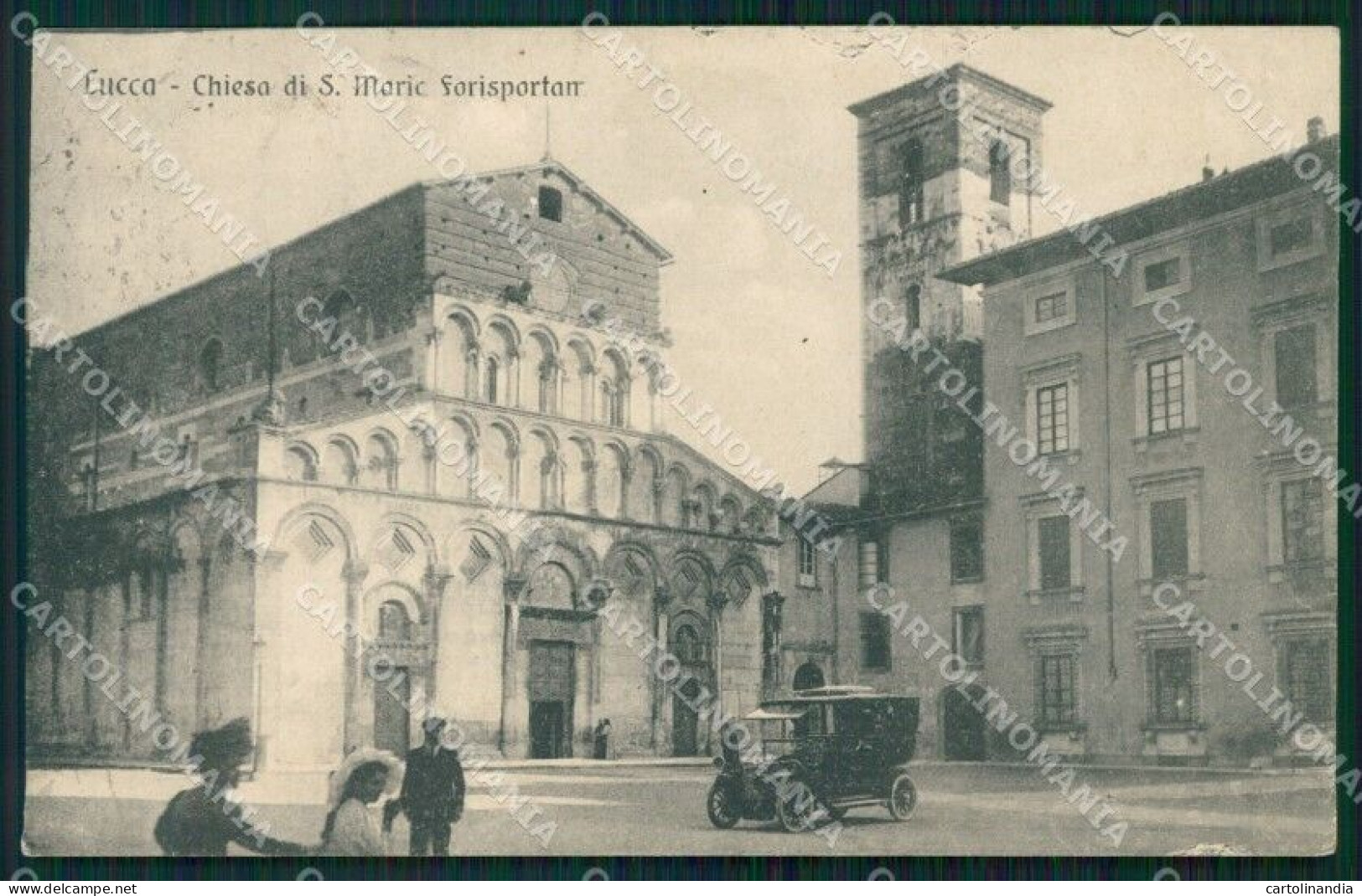 Lucca Città Chiesa Santa Maria Auto Cartolina WX1070 - Lucca