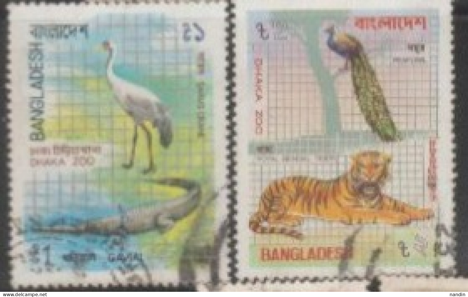 1972 BANGLADESH USED STAMP ON BIRD/ Dacca Zoo/	Grus Antigon-Crane,Pavo Cristatus -Indian Peafowl - Other & Unclassified