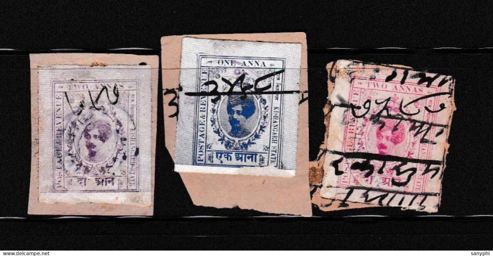 1913 India Maharaja Madan Singh 1,2annas 3 Used Cuts - Autres & Non Classés