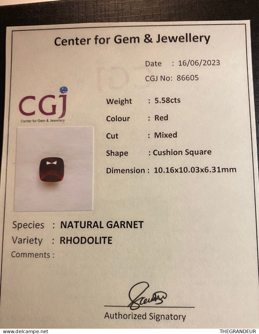 rhodolite Garnet 5.89 Carat . Certified Untreated loose gemstone from Sri Lanka