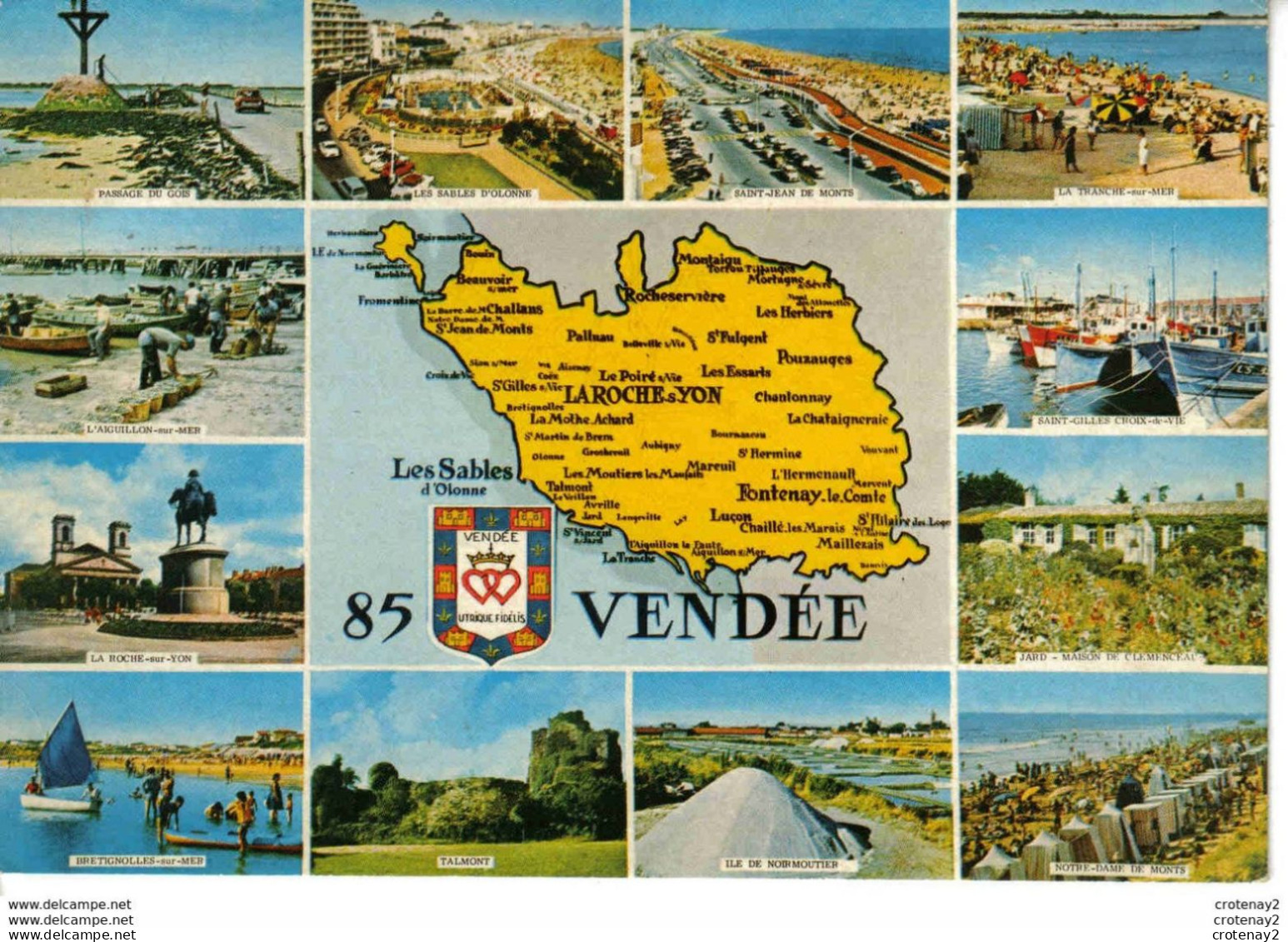 85 Le Département De La Vendée Multivues N°41 Avec Plan De Situation Flamme De St Hilaire De Riez En 1981 VOIR DOS - La Roche Sur Yon