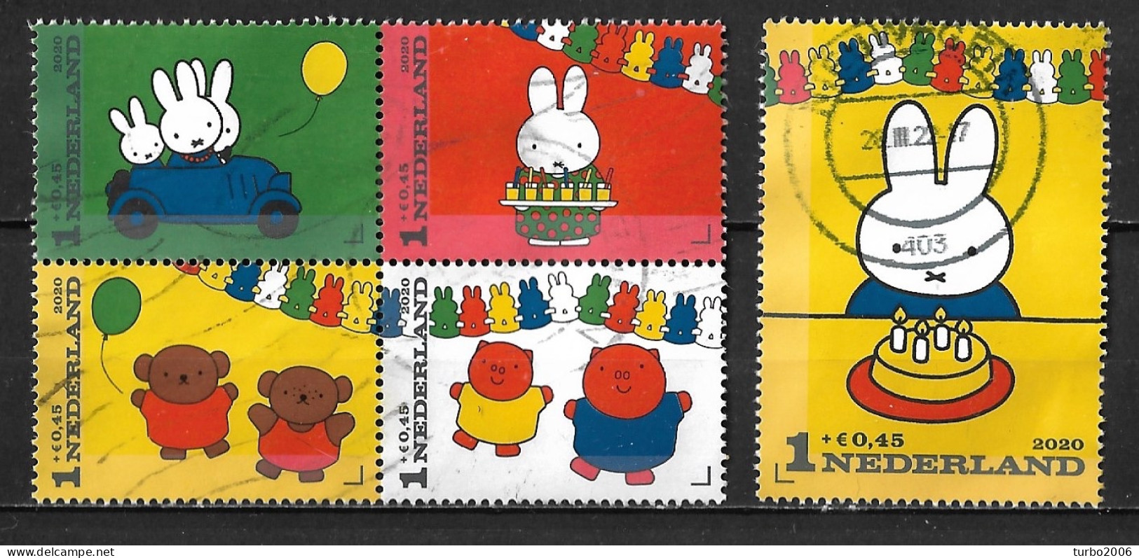 2020 Nijntje Van Dick Bruna Complete Gestempelde Serie Uit Het Vel NVPH 3881 A / E - Used Stamps