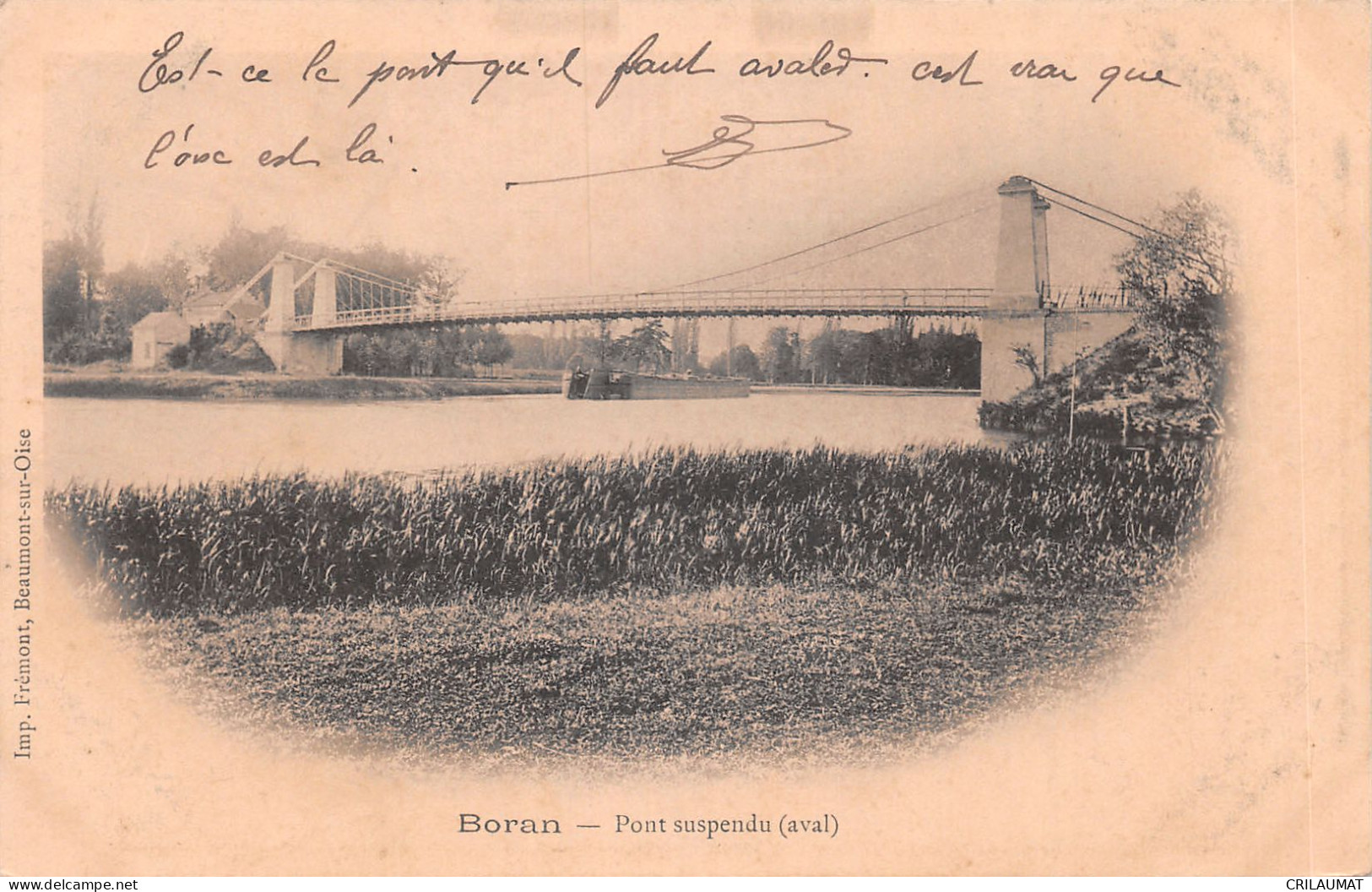 60-BORAN-PONT SUSPENDU-N 6009-D/0007 - Boran-sur-Oise