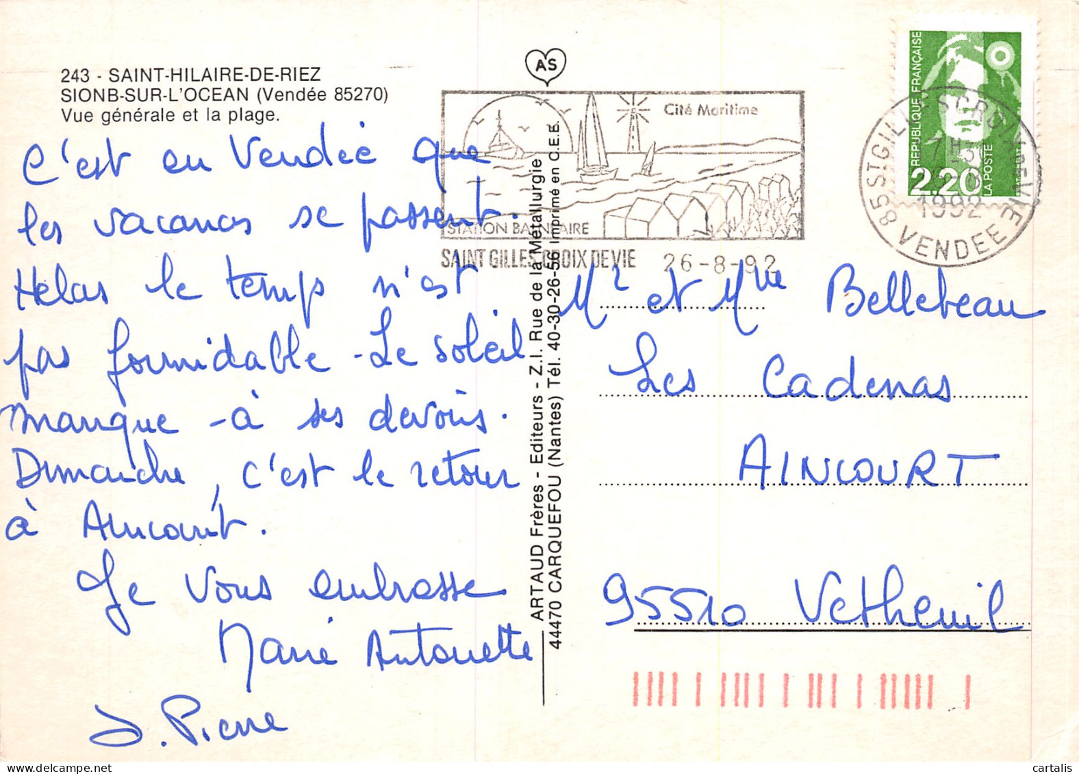 85-SAINT HILAIRE DE RIEZ-N°3746-B/0079 - Saint Hilaire De Riez