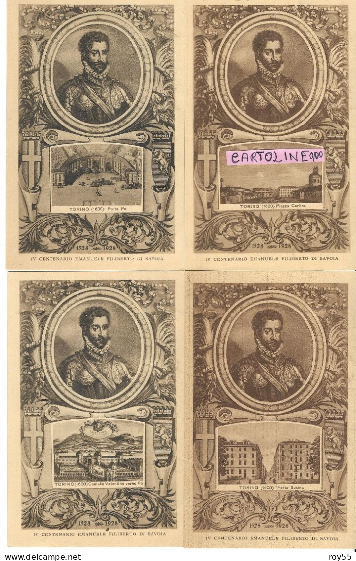 IV Centenario Emanuele Filiberto Di Savoia 1928 Lotto10 Cartoline Con Vedute Vedutine Di Torino Piemone ( V.scansioni) - Royal Families