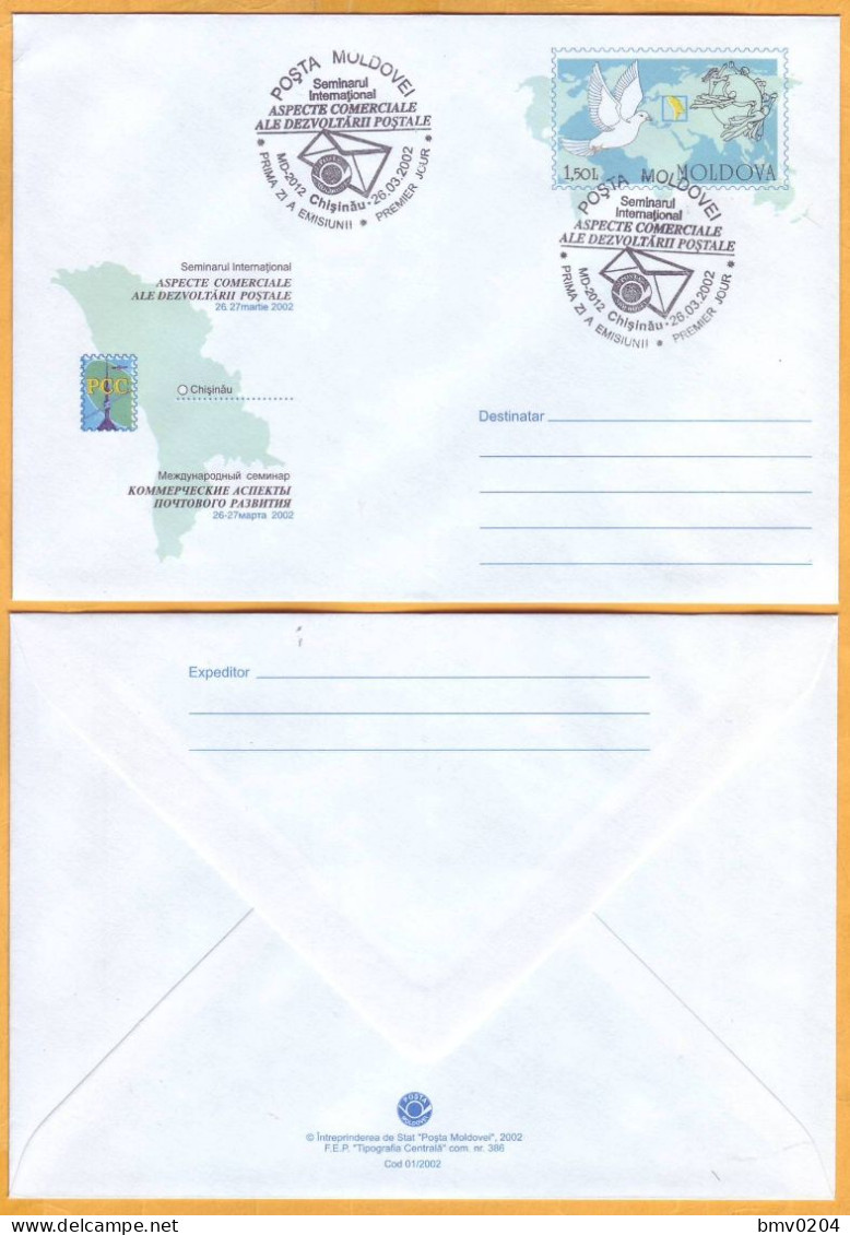 2002. Moldova Moldavie Moldau. FDC  Seminar  Regional Aspects Of Postal Development. RCC. Satellite. - Moldawien (Moldau)