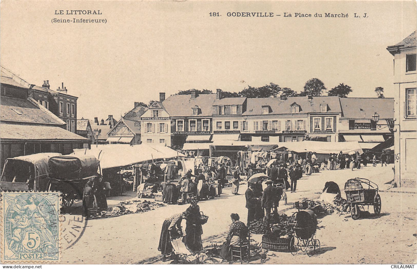 76-GODERVILLE-PLACE DU MARCHE-JOUR DU MARCHE-N 6009-F/0385 - Goderville