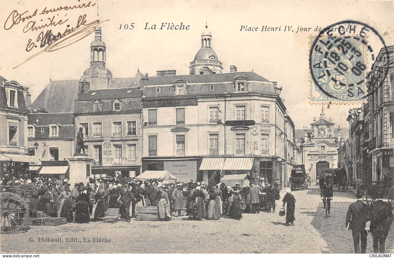 72-LA FLECHE-JOUR DE MARCHE-PLACE HENRI IV-N 6009-F/0357 - La Fleche