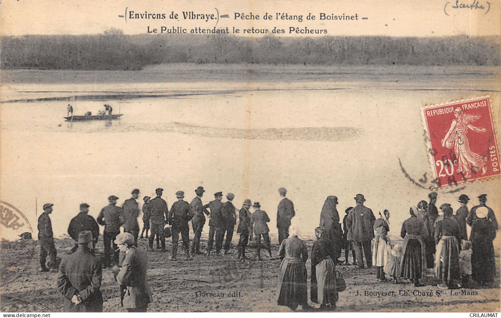 72-VIBRAYE-PARTIE DE PECHE ETANG DE BOISVINET-N 6010-B/0267 - Vibraye