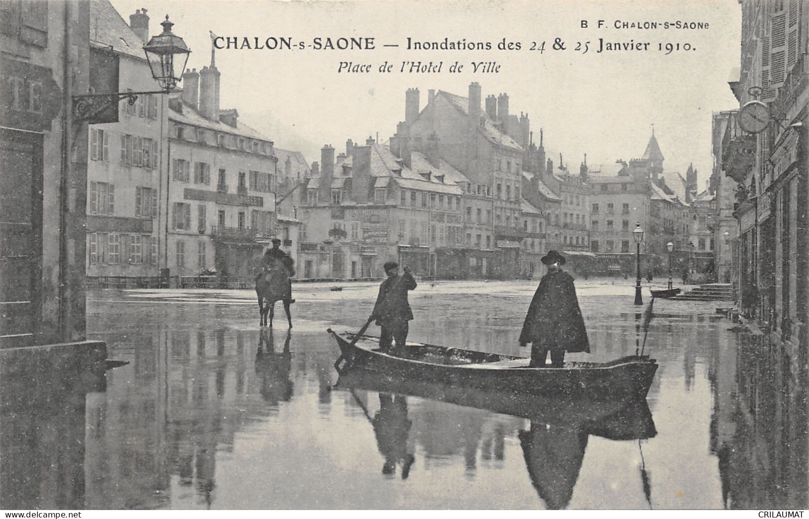 71-CHALON SUR SAONE-INONDATION 1910-PLACE DE L HOTEL DE VILLE-N 6010-B/0089 - Chalon Sur Saone