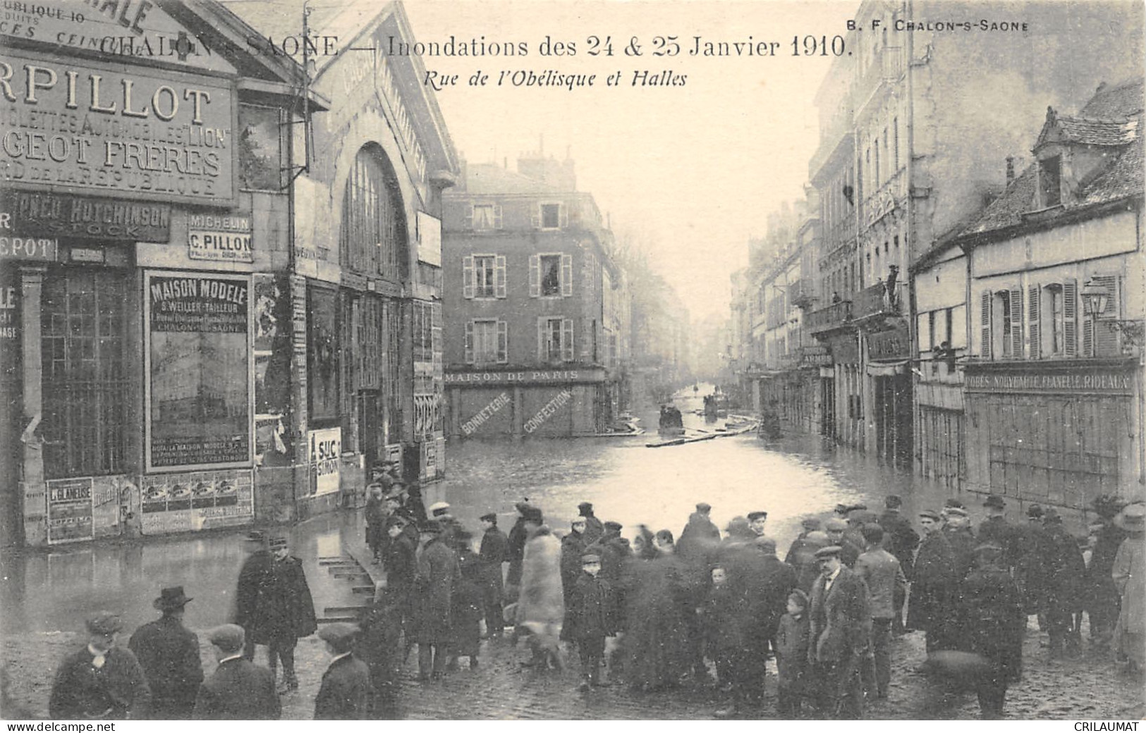 71-CHALON SUR SAONE-INONDATION 1910-RUE DE L OBELISQUE-HALLES-N 6010-B/0077 - Chalon Sur Saone