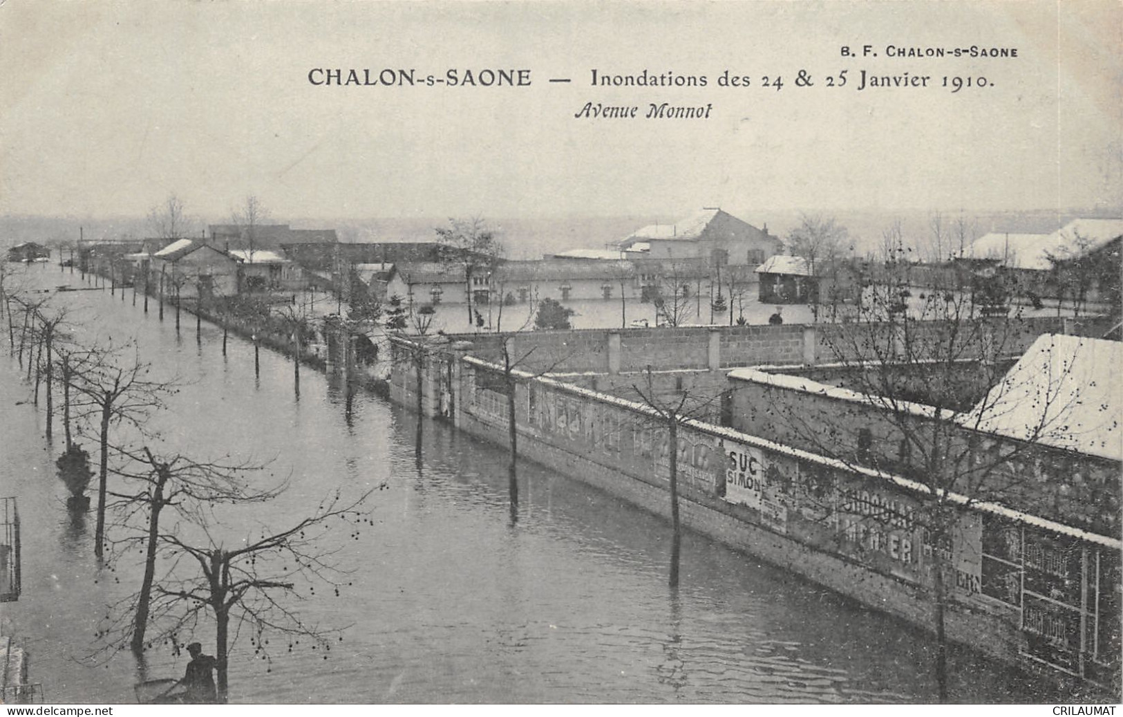 71-CHALON SUR SAONE-INONDATION 1910-AVENUE MONNOT-N 6010-B/0069 - Chalon Sur Saone
