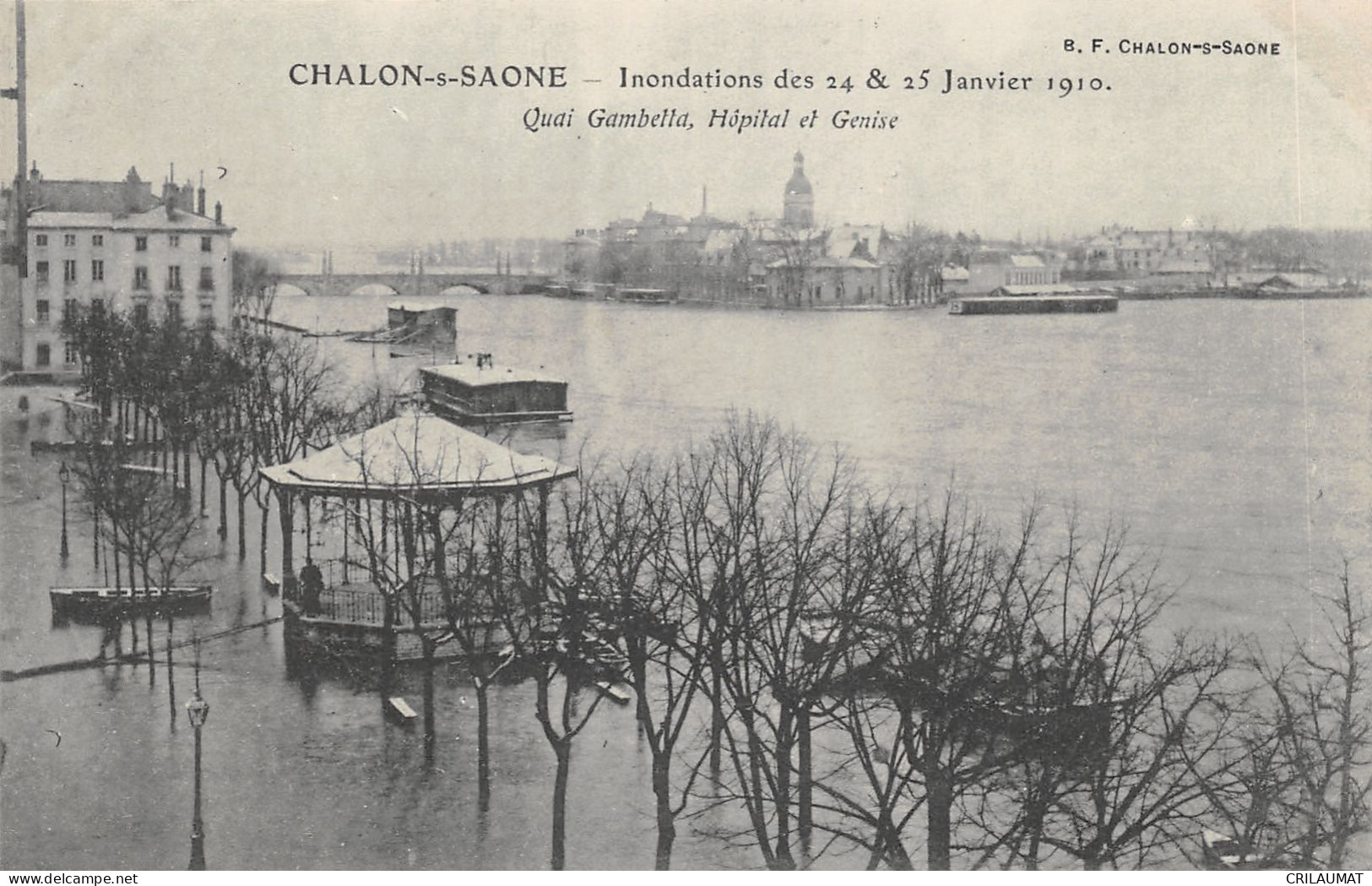 71-CHALON SUR SAONE-INONDATION 1910-HOPITAL-QUAI GAMBETTA-N 6010-B/0053 - Chalon Sur Saone