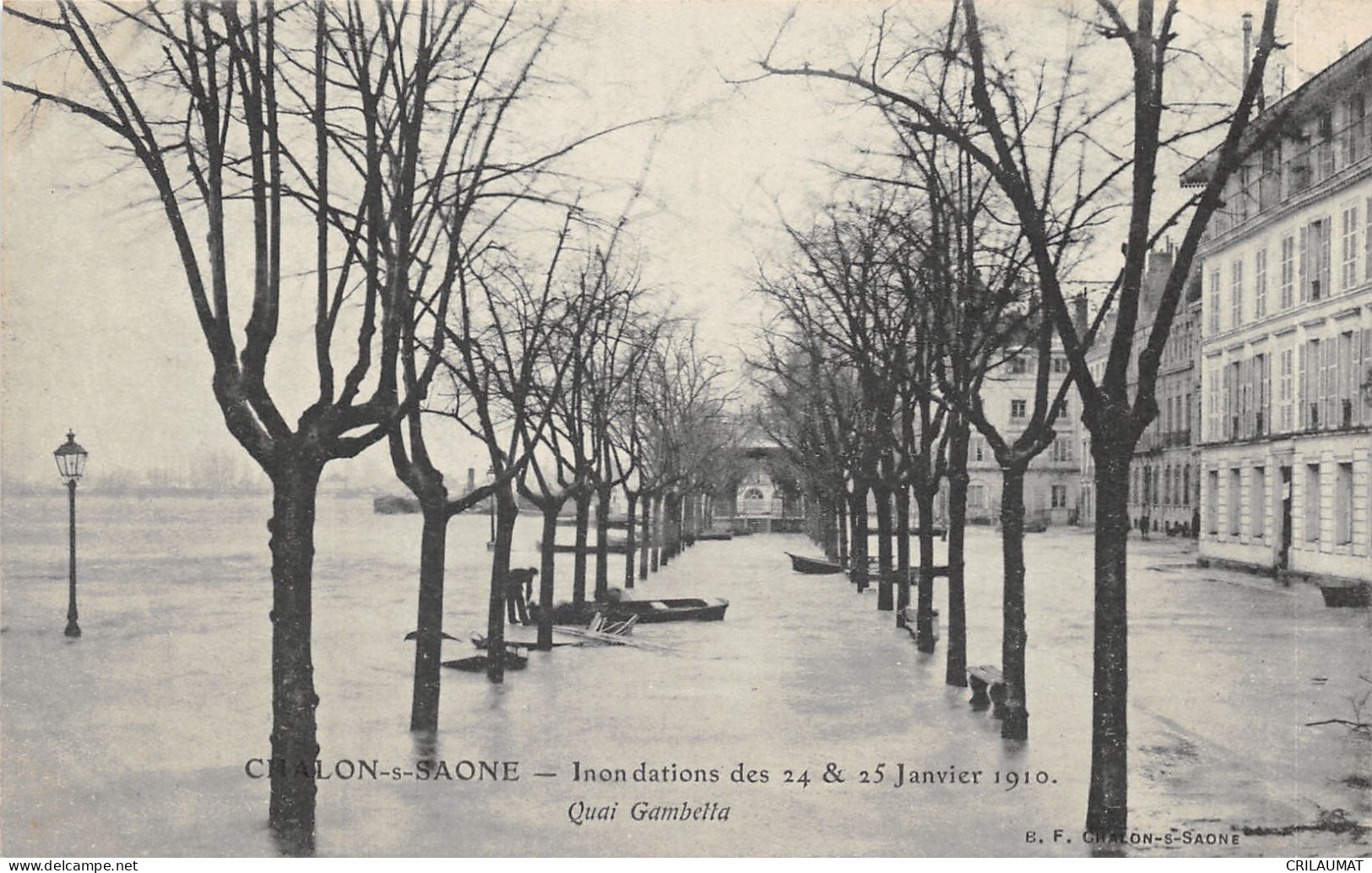 71-CHALON SUR SAONE-INONDATION 1910-QUAI GAMBETTA-N 6010-B/0055 - Chalon Sur Saone