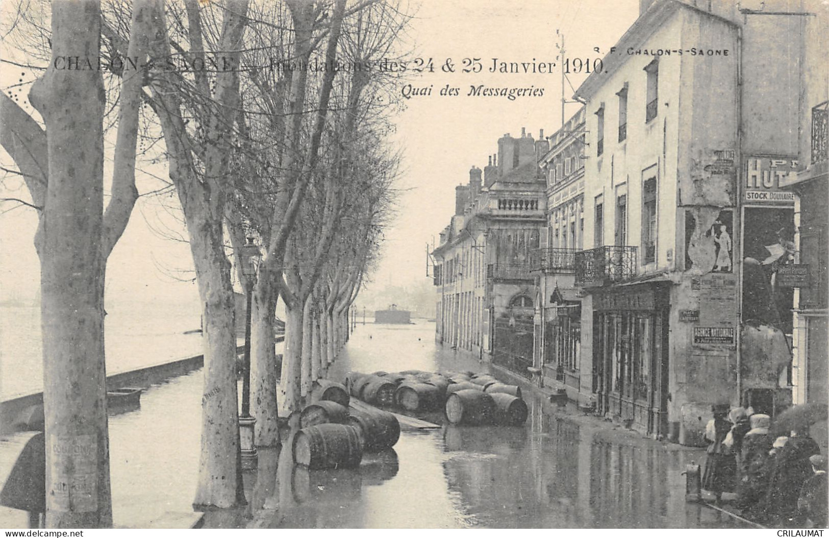 71-CHALON SUR SAONE-INONDATION 1910-QUAI DES MESSAGERIES-N 6010-B/0061 - Chalon Sur Saone