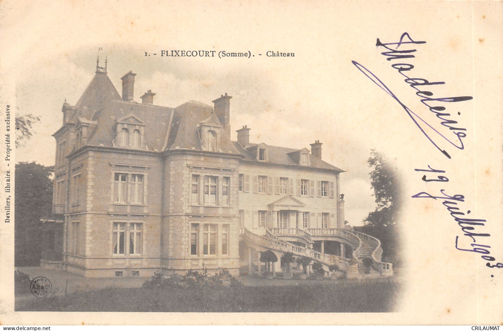 80-FLIXECOURT-LE CHATEAU-N 6010-D/0187 - Flixecourt