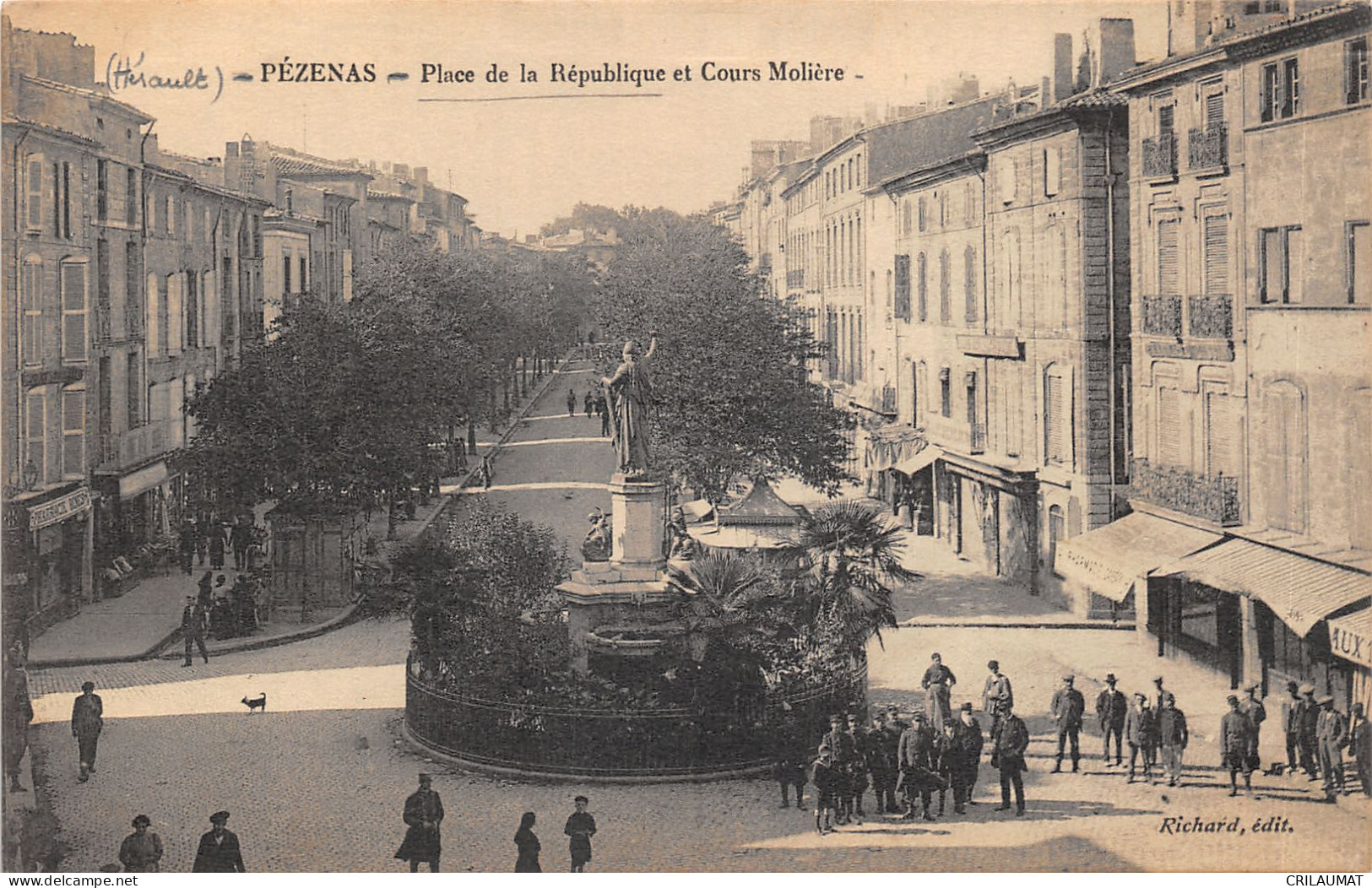 34-PEZENAS-PLACE DE LA REPUBLIQUE-COURS MOLIERE-N 6010-H/0253 - Pezenas