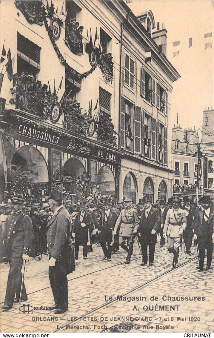 45-ORLEANS-FETES DE JEANNE D ARC 1920-MARECHAL FOCH-N 6010-G/0079 - Orleans