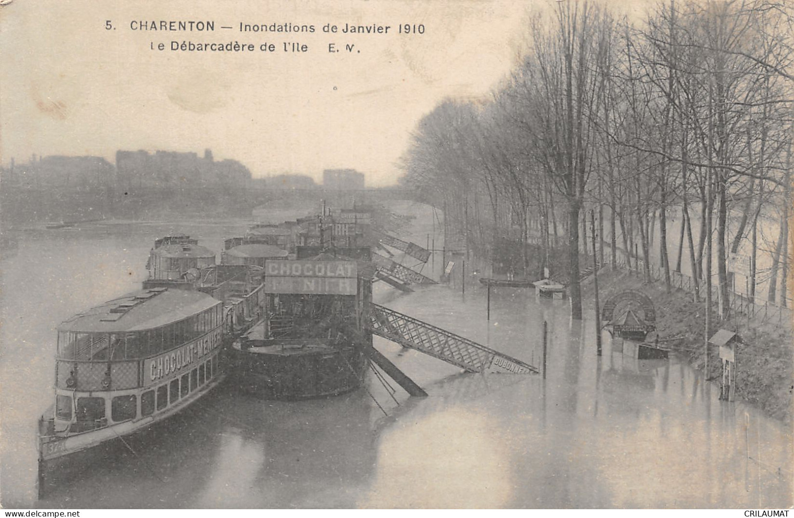 94-CHARENTON-DEBARCADERE DE L ILE-INONDATION 1910-N 6010-F/0371 - Charenton Le Pont