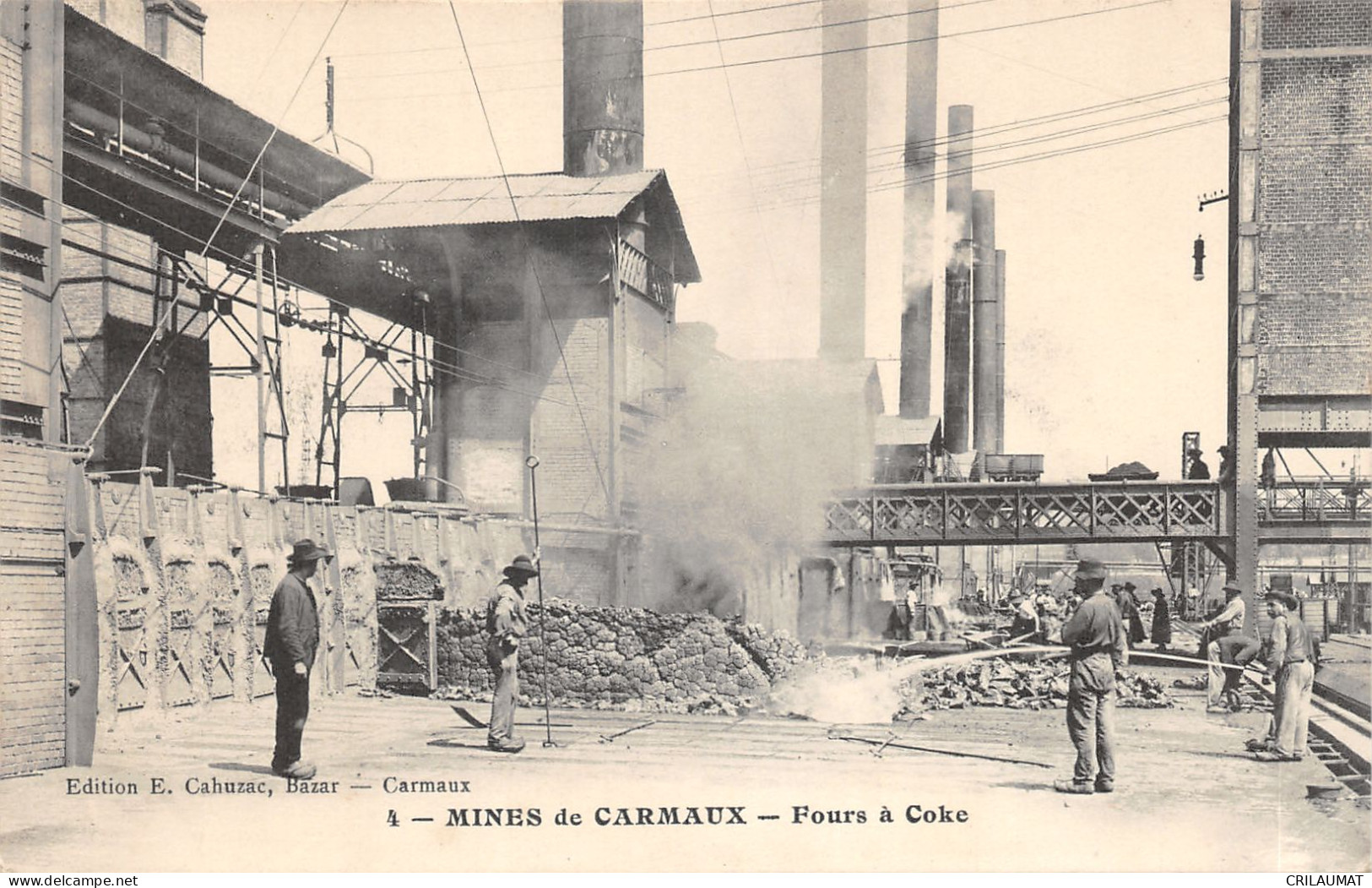 81-CARMAUX-LES MINES-FOURS A COKE-OUVRIERS-N 6010-F/0265 - Carmaux