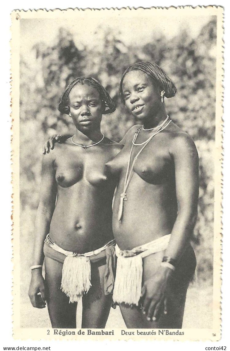 AFRIQUE REGION DE BAMBARI BEAUTES N'BANDAS TYPE DE JEUNES FILLES SEINS NUS - Afrika