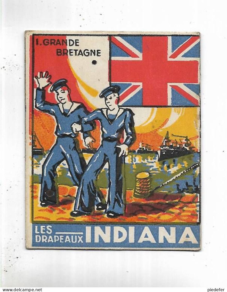 59 - RARE Chromo Offerte Par " Jean-Donat DUPONT ( LILLE ) - INDIANA-LES-DRAPEAUX - Grande Bretagne - Other & Unclassified