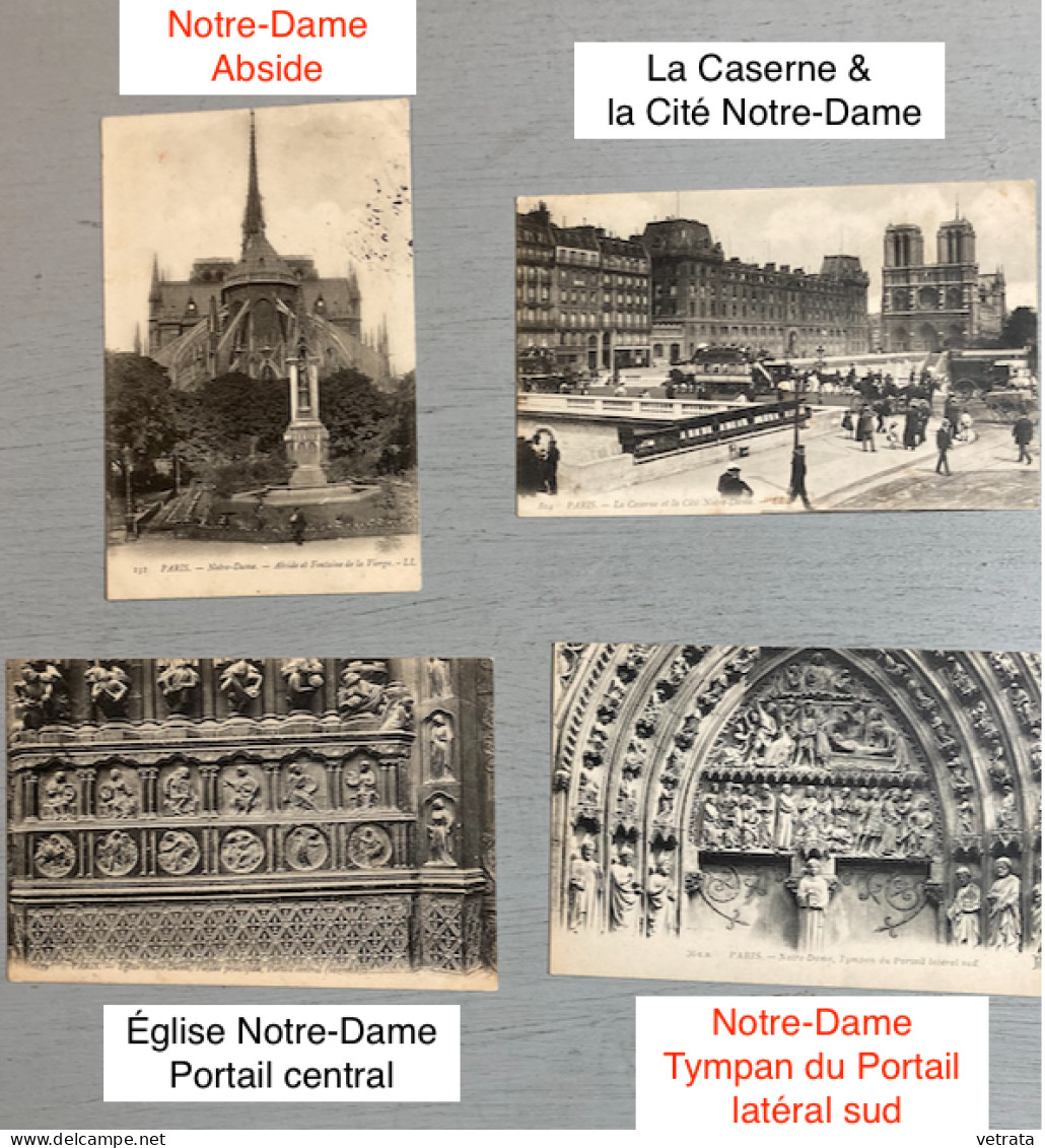 PARIS : 48 Cartes Postales (40 N&B - 8 Couleurs / 27 avec correspondance dont 25 sont affranchies / 21 n’ont pas circulé