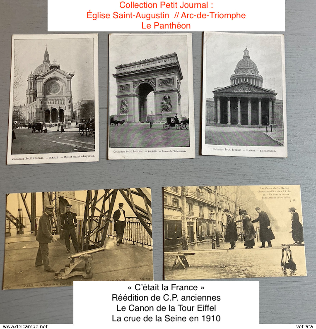 PARIS : 48 Cartes Postales (40 N&B - 8 Couleurs / 27 avec correspondance dont 25 sont affranchies / 21 n’ont pas circulé