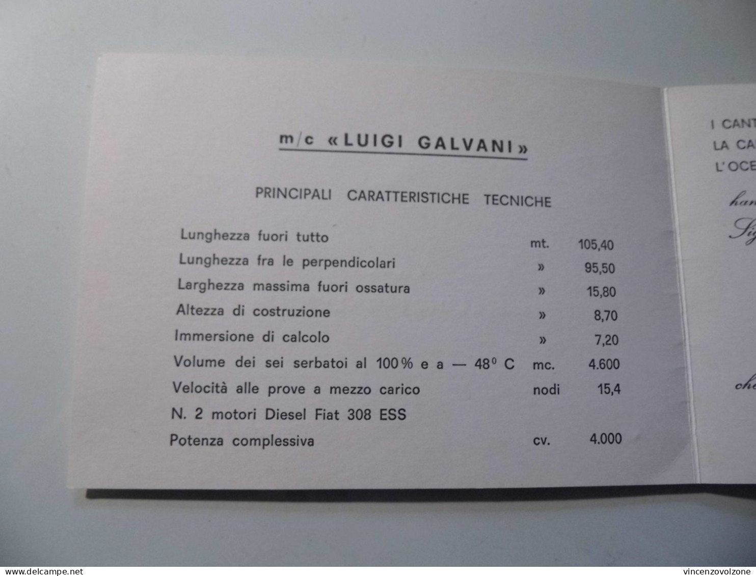 Biglietto Invito "VARO M/c LUIGI GALVANI Cantieri Navali M. & B. Benetti Viareggio 11 Luglio 1970" - Other & Unclassified