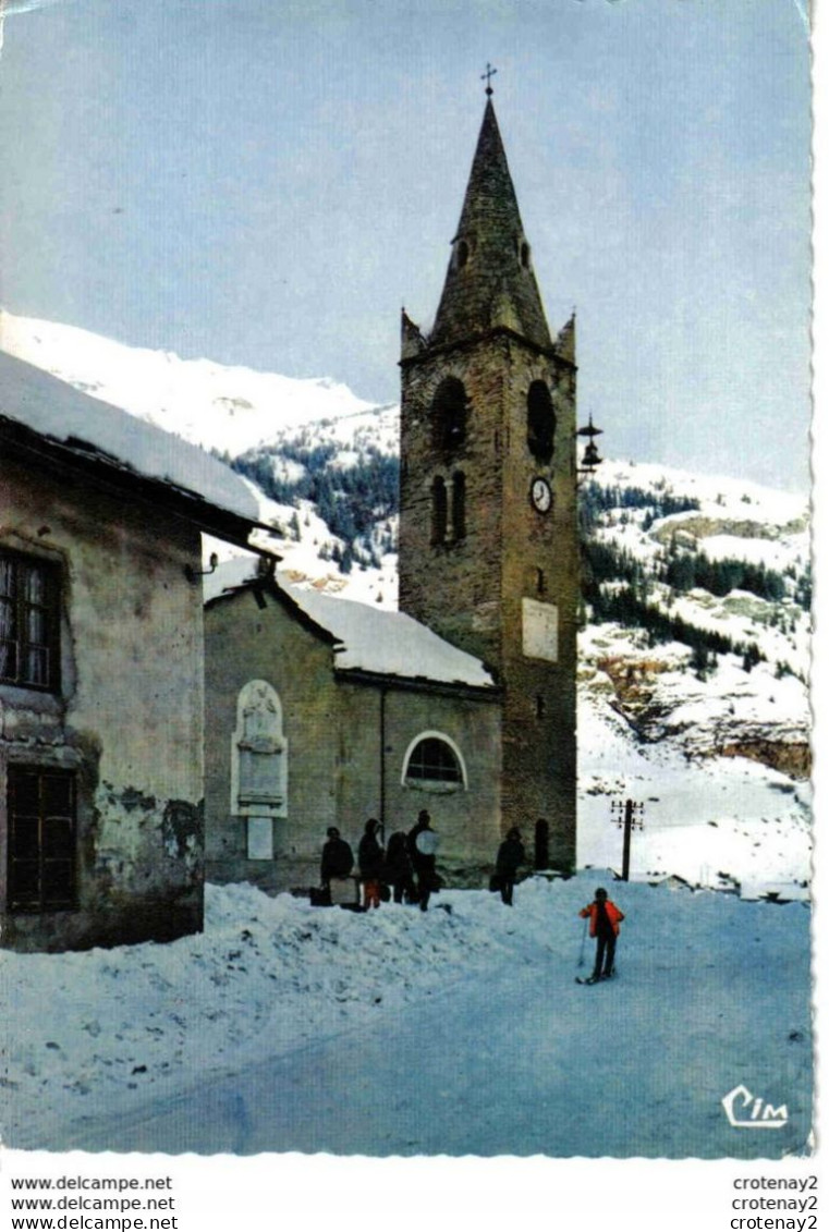 73 LANSLEVILLARD Entre Bonneval Et Modane Alt 1479m L'Eglise Jeune Skieur VOIR DOS - Bonneval Sur Arc